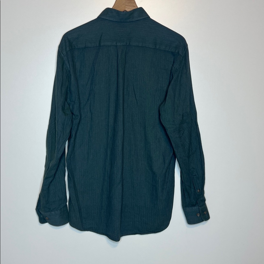 Turtleson Herringbone Pattern Cotton Button-Down … - image 4